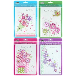 Блокнот 19*13см 60л в линейку "3D Цветы со стразами" европодвес