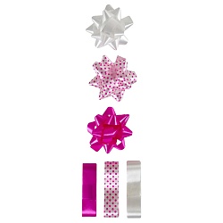 набор для оформления подарков яркое настроение 3 банта+ 3 ленты 15мм*1,5м