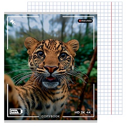 тетрадь  48л кл. "селфи диких кошек" обложка твин-лак