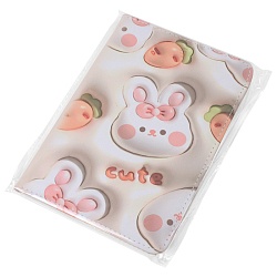 Блокнот A5  80л обложка кожзам "Зайка" клетка