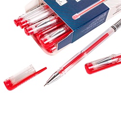 ручка гелевая красная "darvish" корпус прозрачный