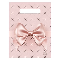 пакет вырубной персиковый бант 19*25см 30мкм