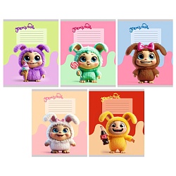 тетрадь  18л клетка цв. обл "улыбашки" 