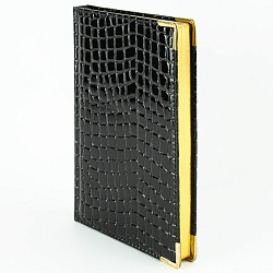 ежедневник недатированный  а5 152л iguana (черный) обложка искусств. кожа , золотой срез мет.уг