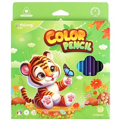 карандаши 24цв трехгранный корпус "весёлые животные"