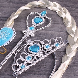 карнавальный набор "красавица" 3 предмета (коса, волшебная палочка, корона) цвет ассорти