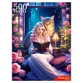 Пазлы  500 элементов Девушка с котом