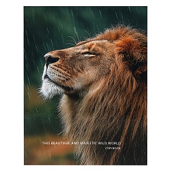 тетрадь на кольцах 100л  "лев под дождем"