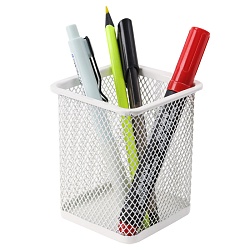 стакан металлический для канцелярских принадлежностей белый