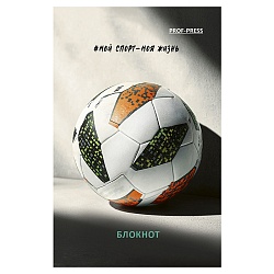 Блокнот А7  48л "Разные футбольные мячи-4" на склейке