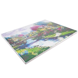 алмазная живопись  40*50см  красивая деревня у реки