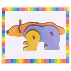 пазл деревянный 3d "медведь". игрушка