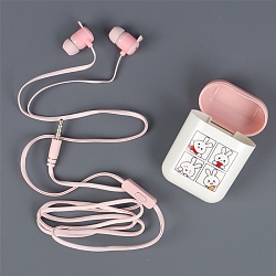 наушники с чехлом розовые