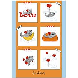 Блокнот А7  16л "Любимый котенок" на скрепке 