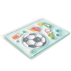 Блокнот 13*18см 48л на спирали в клетку "Футбольный мяч"