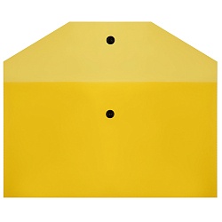 папка-конверт на кнопке с6 150мкм прозрачная жёлтая