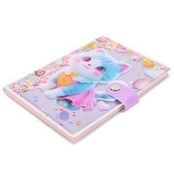 Блокнот 10,5*14,8 см 80л с обложкой ПВХ "Очаровательная кошечка" на кнопке