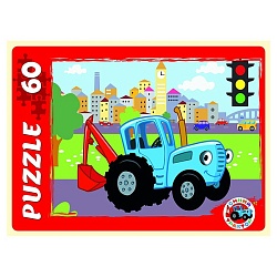 пазлы   60 элементов синий трактор