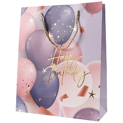 пакет подарочный 26*32*10см  "happy birthday" шары