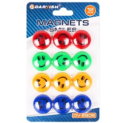 магниты для доски "смайлики" d=2см "darvish" 12шт/уп