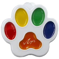 краски аквар.  5цв. "лапка" медовые без кисти луч