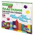 Пластилин 24 цветов восковый мягкий "Brauberg" со стеком 360г