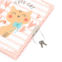 Блокнот A5  50л "Милые котики" с ручкой в наборе цвет оранжевый