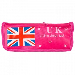 пенал мягкий тубус "darvish" ассорти с дополнительным карманом + аппликация "британский флаг"