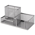 Органайзер настольный металлический 3 отделения серый