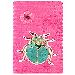 Блокнот 12*18,8см 60л "меховой" с рисунком из пайеток "насекомое"