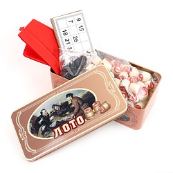 настольная игра "лото" шкатулка металлическая