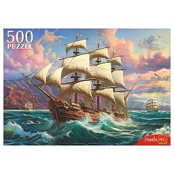 пазлы  500 элементов парусник на рассвете