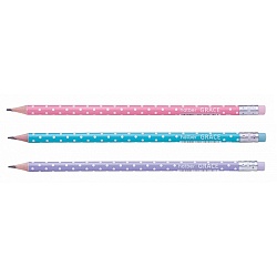 карандаш ч/г с ластиком нв "grace" ассорти круглый корпус