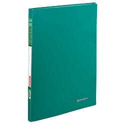 папка  20 файлов "brauberg" зелёная 0,5мм