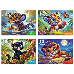 пазлы   12 элементов дикие кошки