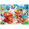Пазлы  160 элементов Динозавры на пляже