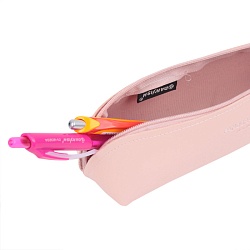 пенал на молнии кожзам (розовый)