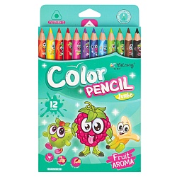 карандаши 12цв трёхгранный jumbo корпус "фруктовый мир"