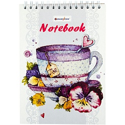 Блокнот 13*18см  48л "Цветы" на гребнне