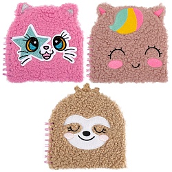 Блокнот 18*18см  на спирали "Darvish" 80л. мордочки меховые ассорти