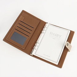 ежедневник а5 недатиров. 100л обложкакож.зам. на кольцах  с магнитной кнопкой