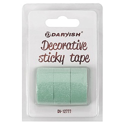 лента декоративная липкая  3шт/уп 15мм*3м "darvish" блёстки мятная