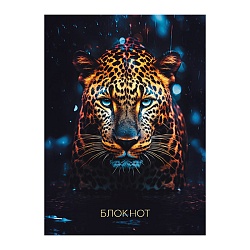 Блокнот А6  80л "Дикая кошка" лак, на гребне