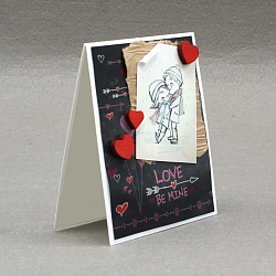 мини-открытка ручной работы "love be mine"