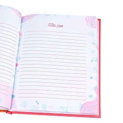 дневничок для девочки а5  64л "девочка и рыжий кот" 7бц, глиттер