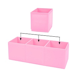 органайзер-трансформер  настольный пластиковый 3 отделения розовый