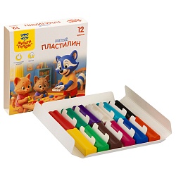 пластилин 12 цв. "енот в сказке" 120гр 