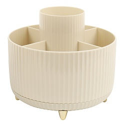 органайзер настольный пластиковый 5 отделений  вращающийся бежевый