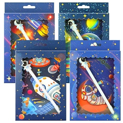 Блокнот 13*21см "Космос" с ручкой гелевой