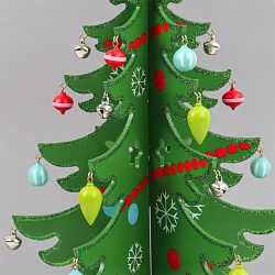 ёлочка 3d новогодняя деревянная зелёная